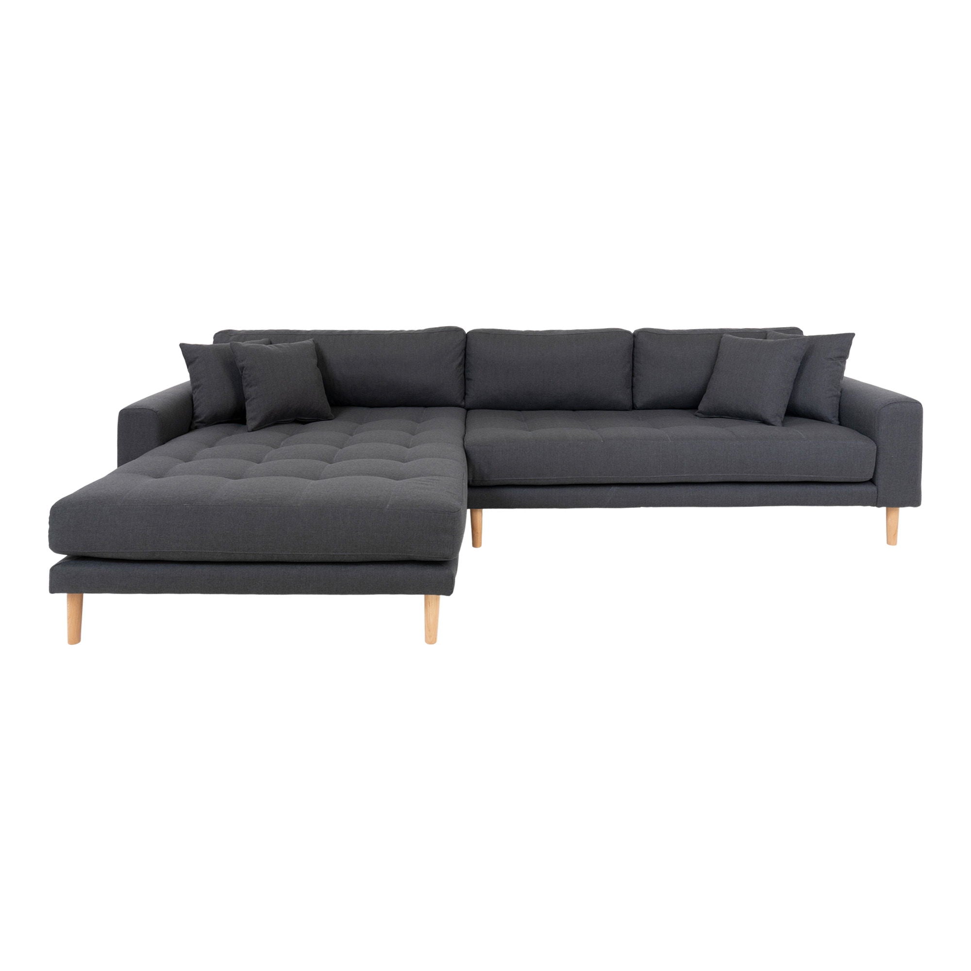 Lido – Loungesofa linksseitig, Samt, mit 4 Kissen, 290×170/92×76 cm
